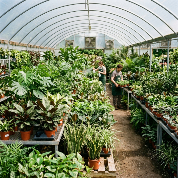 lush houseplants selection